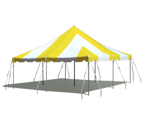 20' x 20' Premium Canopy Pole Party Tent - Yellow and White