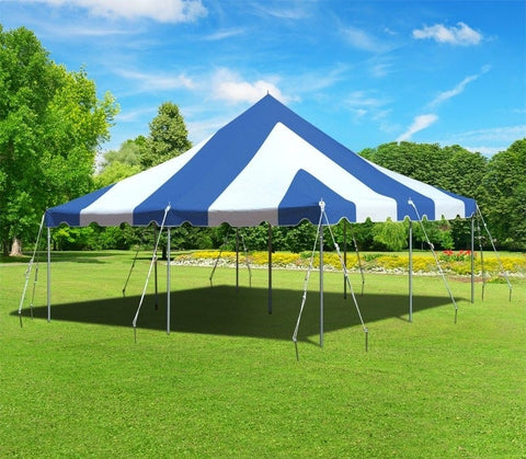 20' x 20' Premium Pole Party Tent Top - Blue and White