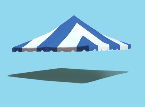 20' x 20' Premium Pole Party Tent Top - Blue and White