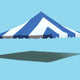20' x 20' Premium Pole Party Tent Top - Blue and White