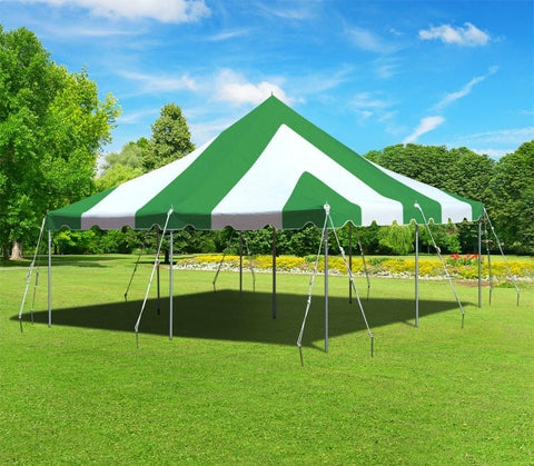 20' x 20' Premium Canopy Pole Party Tent - Green and White