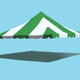 20' x 20' Premium Pole Party Tent Top - Green and White
