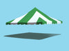 Image of 20' x 20' Premium Pole Party Tent Top - Green and White