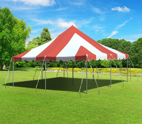 20' x 20' Premium Canopy Pole Party Tent - Red and White
