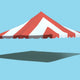 20' x 20' Premium Pole Party Tent Top - Red and White