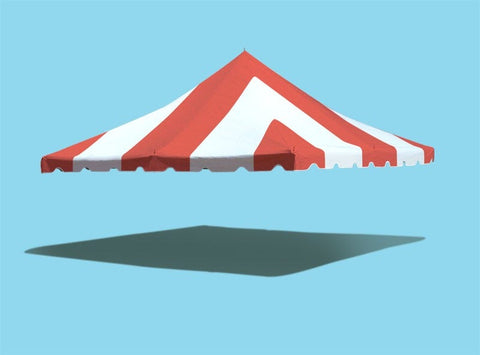 20' x 20' Premium Pole Party Tent Top - Red and White