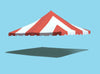 Image of 20' x 20' Premium Pole Party Tent Top - Red and White
