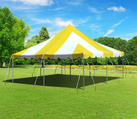 20' x 20' Premium Canopy Pole Party Tent - Yellow and White