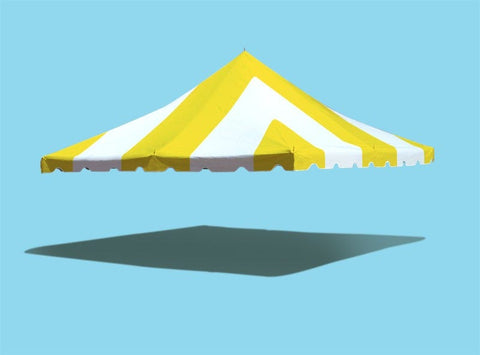 20' x 20' Premium Pole Party Tent Top - Yellow and White