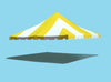 Image of 20' x 20' Premium Pole Party Tent Top - Yellow and White
