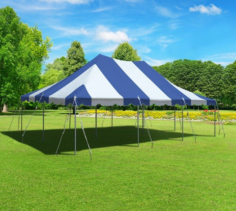 20' x 30' Premium Canopy Pole Party Tent - Blue and White