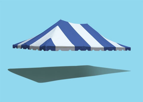 20' x 30' Premium Pole Party Tent Top - Blue and White