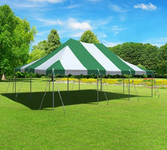 20' x 30' Premium Pole Party Tent Top - Green and White