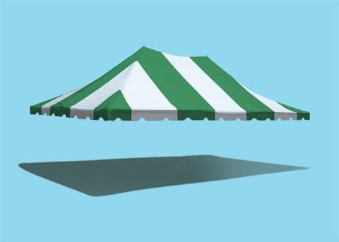 20' x 30' Premium Pole Party Tent Top - Green and White
