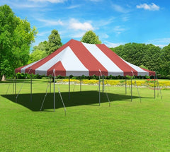 20' x 30' Premium Pole Party Tent Top - Red and White
