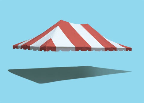 20' x 30' Premium Pole Party Tent Top - Red and White