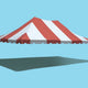 20' x 30' Premium Pole Party Tent Top - Red and White