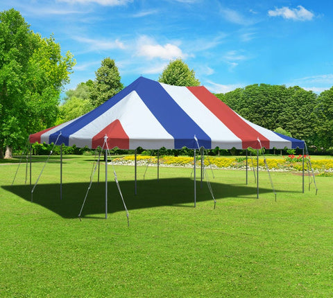 20' x 30' Premium Canopy Pole Party Tent - Red, White and Blue