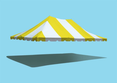 20' x 30' Premium Pole Party Tent Top - Yellow and White