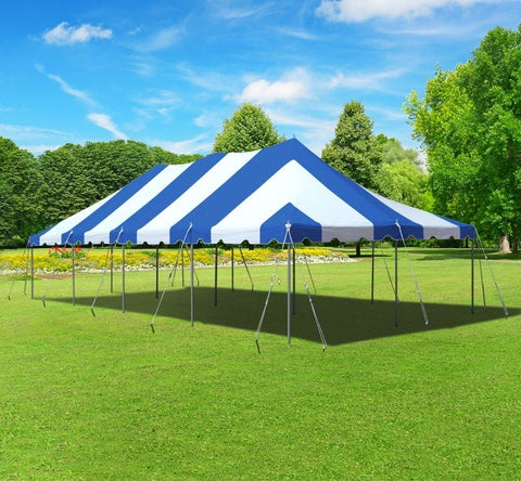 20' x 40' Premium Pole Party Tent Top - Blue and White
