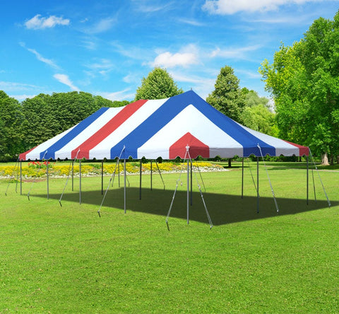 20' x 40' Premium Canopy Pole Party Tent - Red, White and Blue