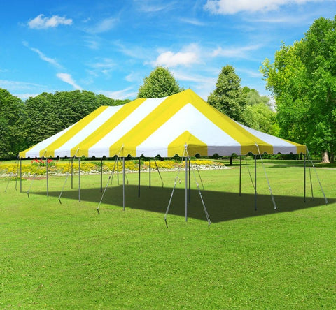 20' x 40' Premium Canopy Pole Party Tent - Yellow and White