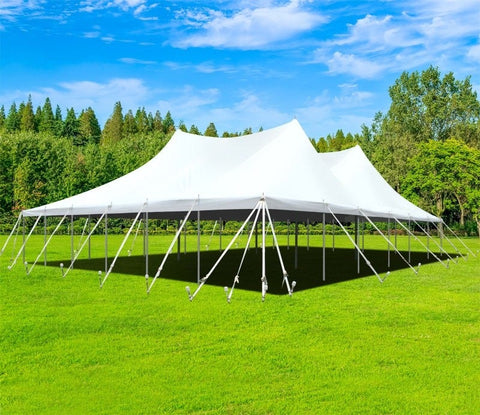 60' x 60' Premium Sectional Canopy Pole Party Tent - White