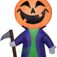 4' Gemmy Airblown Inflatable Purple Pumpkin Reaper Holding Sickle