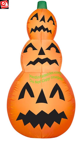 4' Gemmy Airblown Halloween Pumpkin Stack