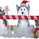 5.5' Gemmy Airblown Christmas Puppies Sharing Candy Cane