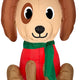 3.5' Gemmy Airblown Inflatable Christmas Sitting Dog w/ Santa Hat