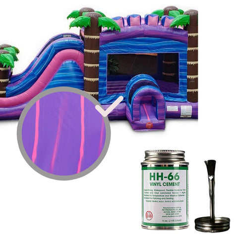 Moose Supply Inflatable Bounce House Vinyl Repair Kit, Purple Marble with 4 oz. HH66 Glue