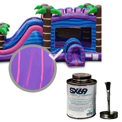 Moose Supply Inflatable Bounce House Vinyl Repair Kit, Purple Marble with 4 oz. SX69 Glue