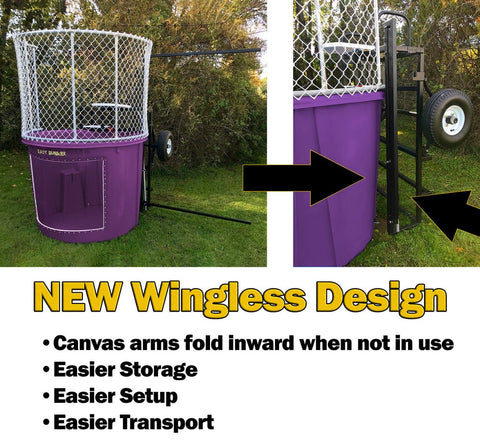 Save on Purple Portable Dunking Booth with New Wingless Design Dunk Tank