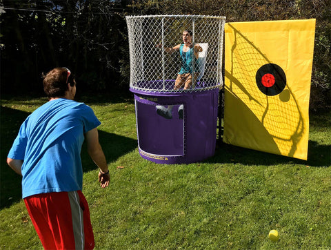 Sale on Purple Portable Dunking Booth with New Wingless Design Dunk Tank