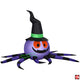 5' Gemmy Airblown Inflatable Halloween Purple & Black Spider Wearing Witch Hat