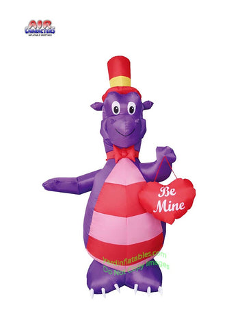 6' Air Blown Inflatable Purple Valentine's Day Dragon w/ Heart
