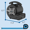 Image of BlueDri VP-15 ⅛ HP Compact Residential Air Mover & Blower Fan: black