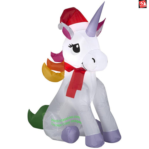 3.5' Gemmy Airblown Christmas Rainbow Unicorn