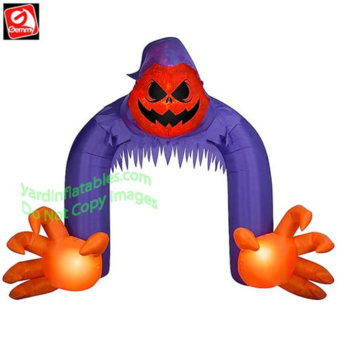 11.5' Gemmy Airblown Inflatable Grim Reaper Archway w/ Kaleidoscope Head