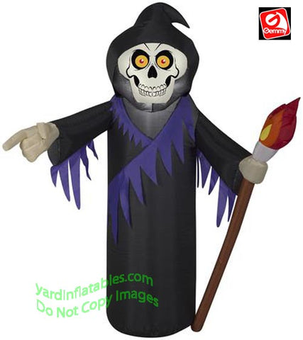 3 1/2' Gemmy Airblown Inflatable Reaper Holding A Torch