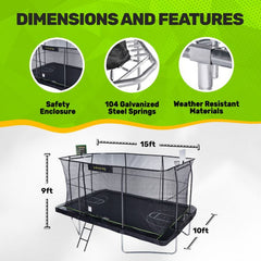 JumpKing 10x15 Rectangle Trampoline