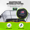 Image of JumpKing 10'x15' Rectangle Trampoline with 2 Powder Coated Basketball Hoops & Breakaway Rim and Ladder- Large Recreational Trampoline for Kids and Adults with Enclosure Net