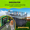 Image of JumpKing 10'x15' Rectangle Trampoline with 2 Powder Coated Basketball Hoops & Breakaway Rim and Ladder- Large Recreational Trampoline for Kids and Adults with Enclosure Net