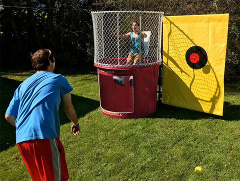Sale on Red Portable Dunking Booth with New Wingless Design Dunk Tank