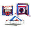 Image of Red, White and Blue Patriotic Inflatable Bounce House, Tent, Game Trio