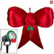 4 1/2' Gemmy Airblown Inflatable Mixed Media METALLIC Projection Hanging Red/Gold Christmas Bow