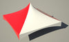Image of 20' x 20' High Peak Frame Top Only - Solid Red and White
