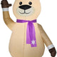 7' Gemmy Airblown Inflatable Reindeer Wearing Purple Scarf & Santa Hat