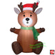 3 1/2' Gemmy Airblown Inflatable Christmas Reindeer Wearing Santa Hat